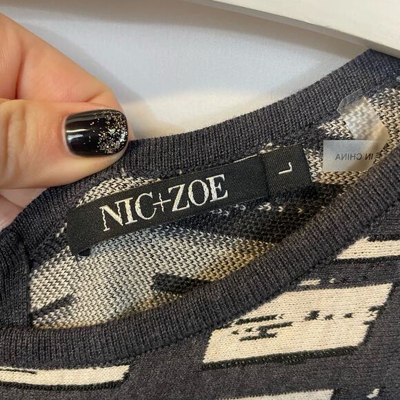 Nic+Zoe Patterned Skater Fit & Flare Sweater Sleeveless Dress Large - Picture 2 of 5